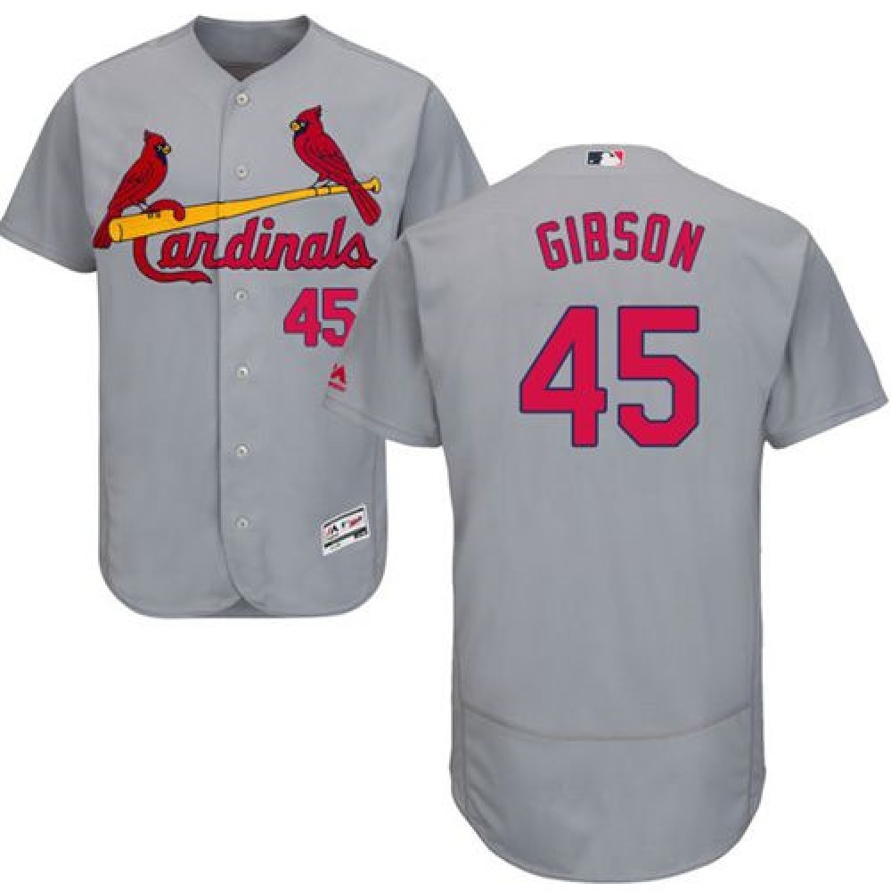 Cardinals_45_Bob_Gibson_Grey_Flexbase_Authentic_Collection_Stitched_MLB_Jersey_cBmCvl3Sr
