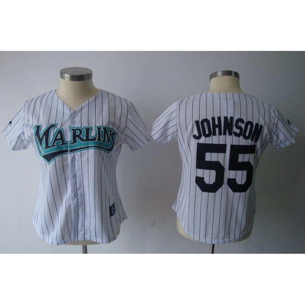 Marlins_55_Josh_Johnson_White_Women_s_Fashion_Stitched_MLB_Jersey_MgLjxVHmQ