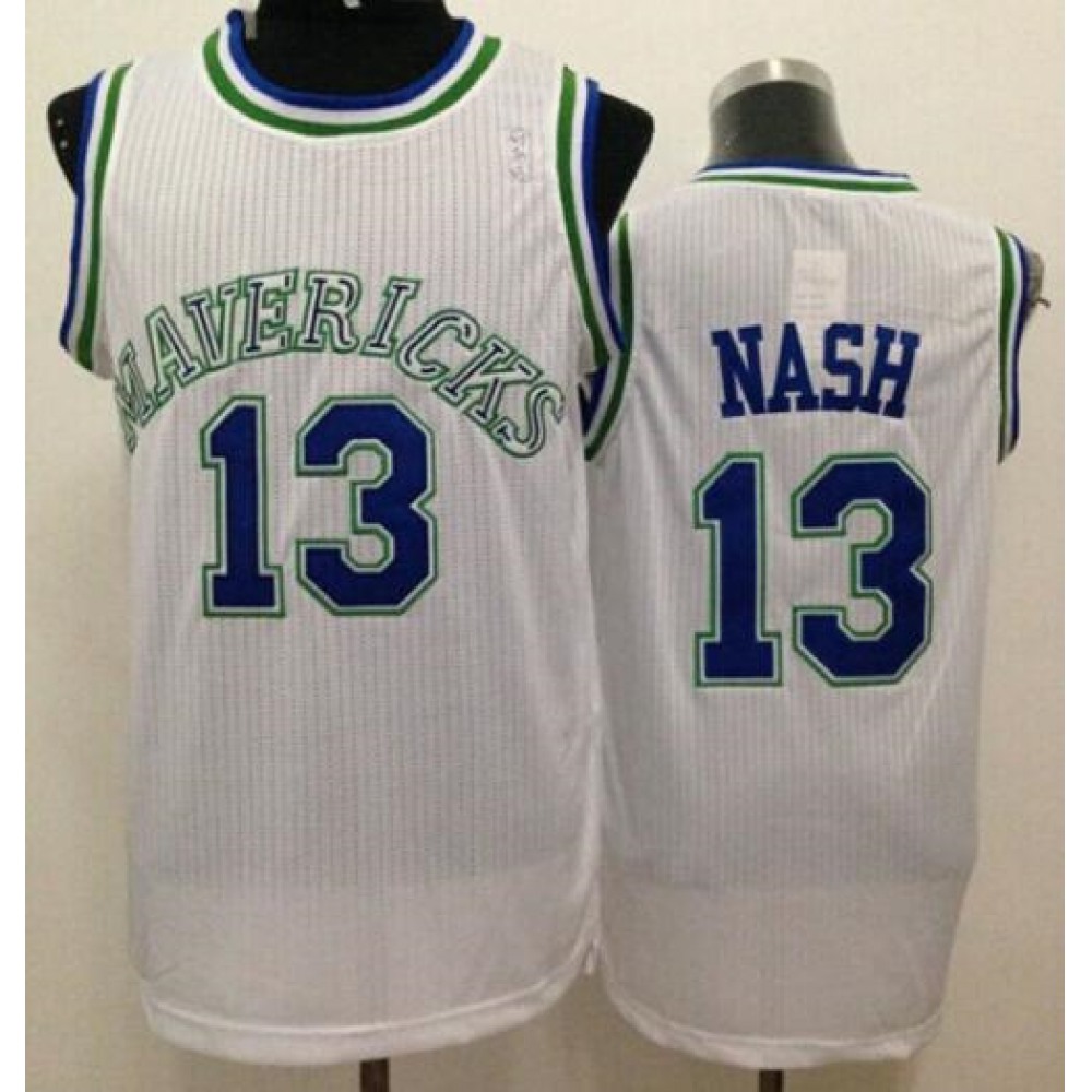 Mavericks_13_Steve_Nash_White_Throwback_Stitched_NBA_Jersey_vZQDdxw1k