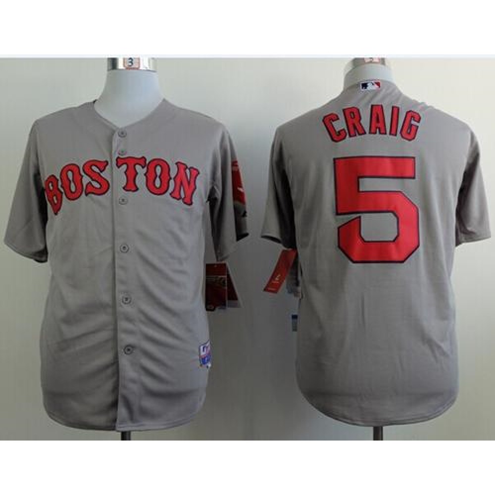 Red_Sox_5_Allen_Craig_Grey_Cool_Base_Stitched_MLB_Jersey_XbxM27Avk