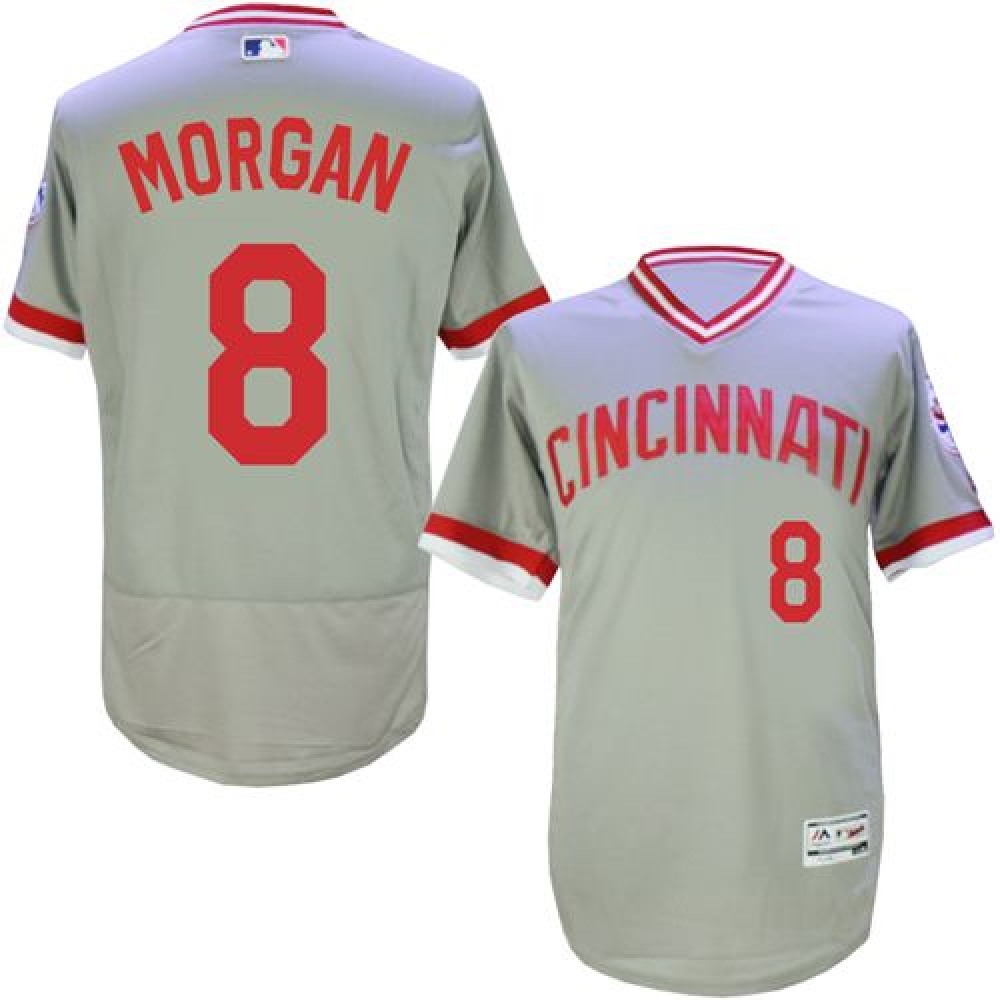 Reds_8_Joe_Morgan_Grey_Flexbase_Authentic_Collection_Cooperstown_Stitched_MLB_Jersey_6VE3iIJgc